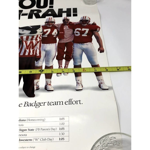 You RAH-RAH UW Madison Poster Football Badger 1991 Vintage - Picture 2 of 6